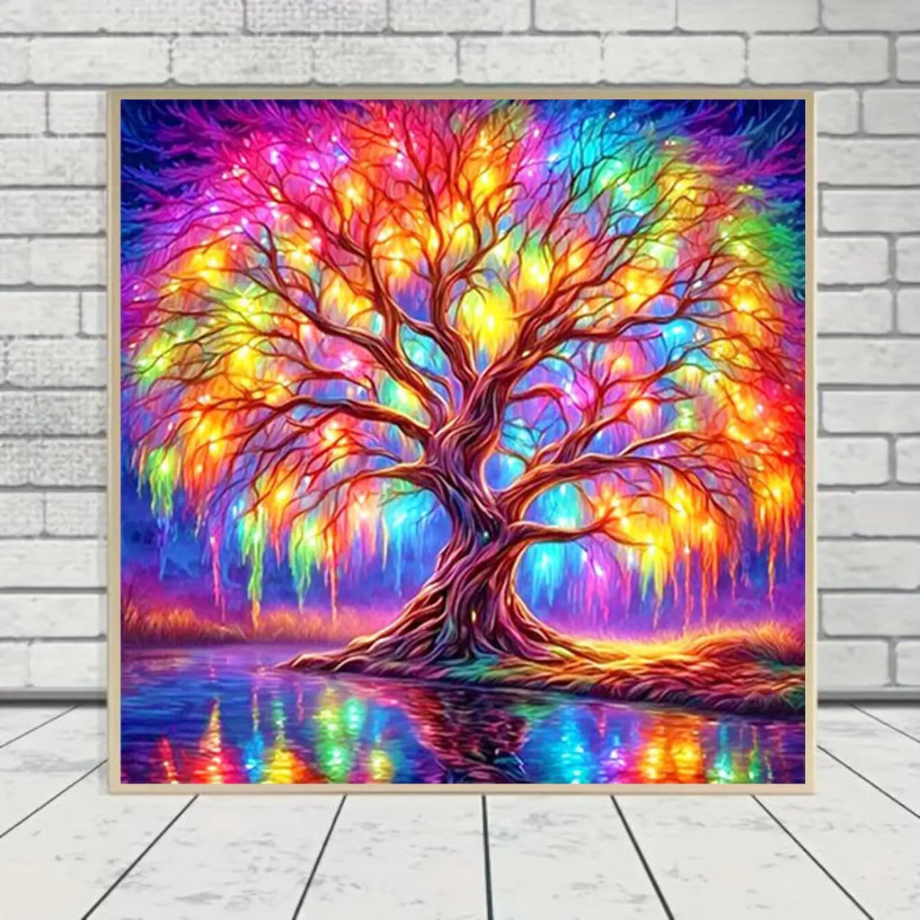 Tree of Life Diamond Painting Kit for Adults, Full Drill DIY Art with Round 5D Diamonds, Home Decor Craft 13.78x13.78 Inch