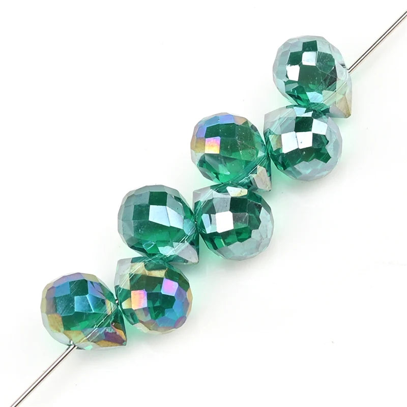 Beautiful Colors Czech Crystal Waterdrop Beads Faceted  for Jewelry Making 10x8mm 20 Pieces