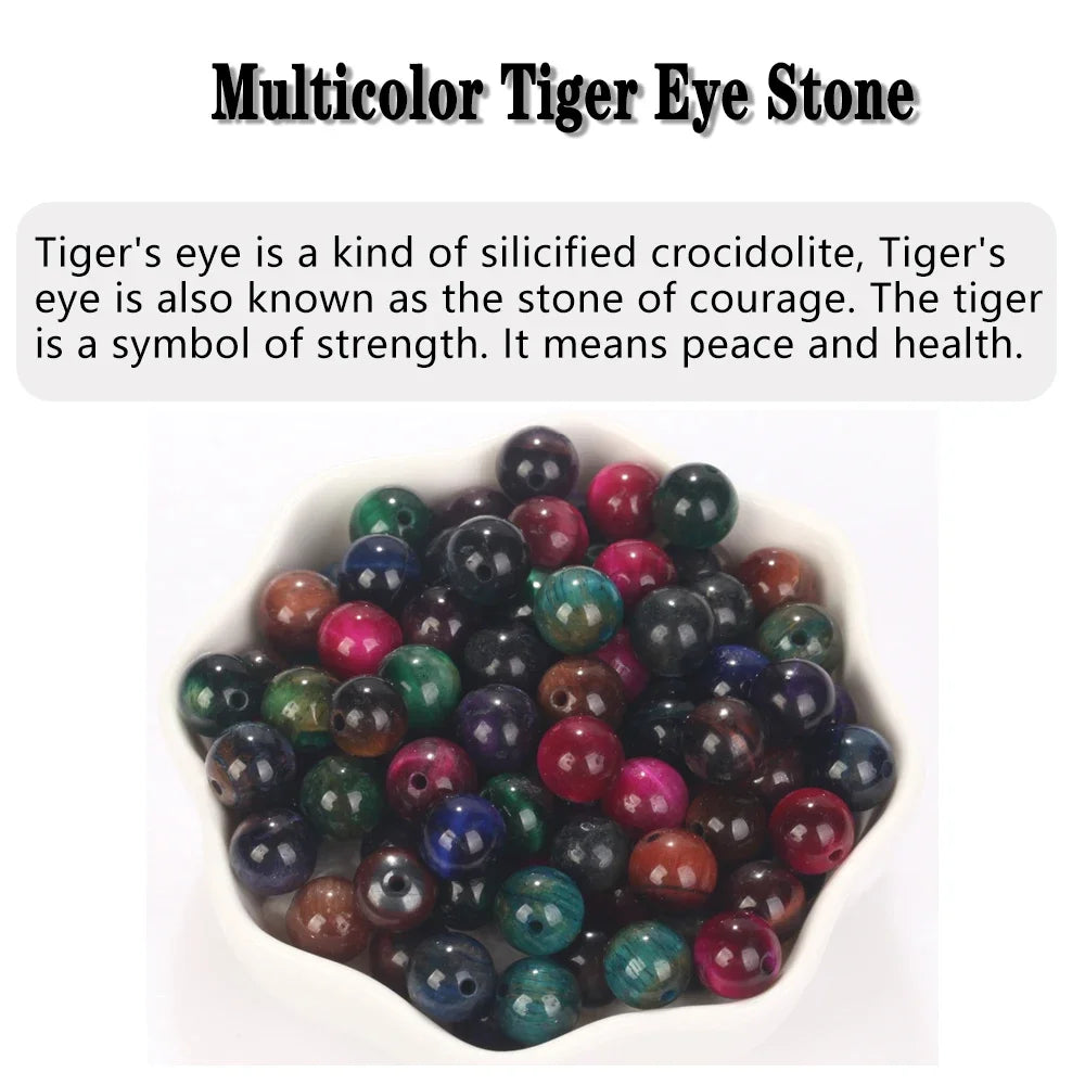 4-12MM Natural Stone Beads Lava Amethyst Tiger Eye Quartz Agates Round Jewelry Making Bracelets, Necklaces, Earrings