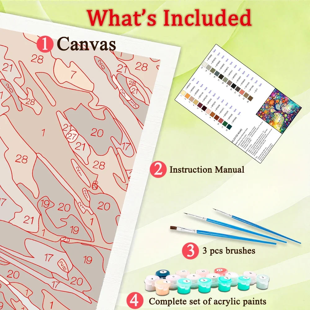 Colorful Trees Paint By Numbers Kit