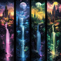 Castle Waterfall Moon Diamond Painting Kit for Adults 13.8x13.8 Inch
