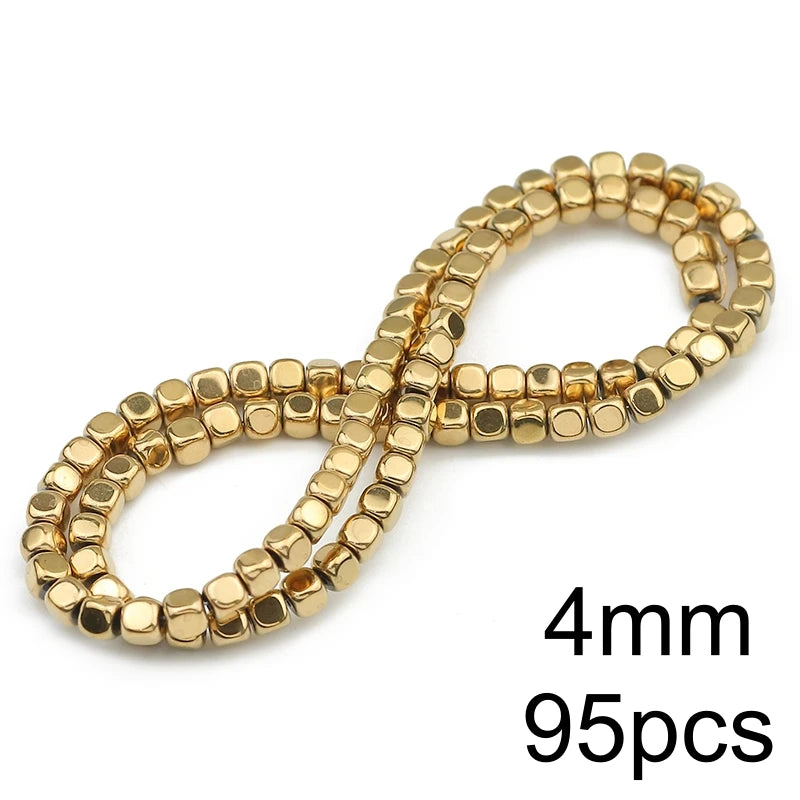 AAA+ Retention Color Natural Gold Plated Hematite  Loose Beads For Jewelry Making