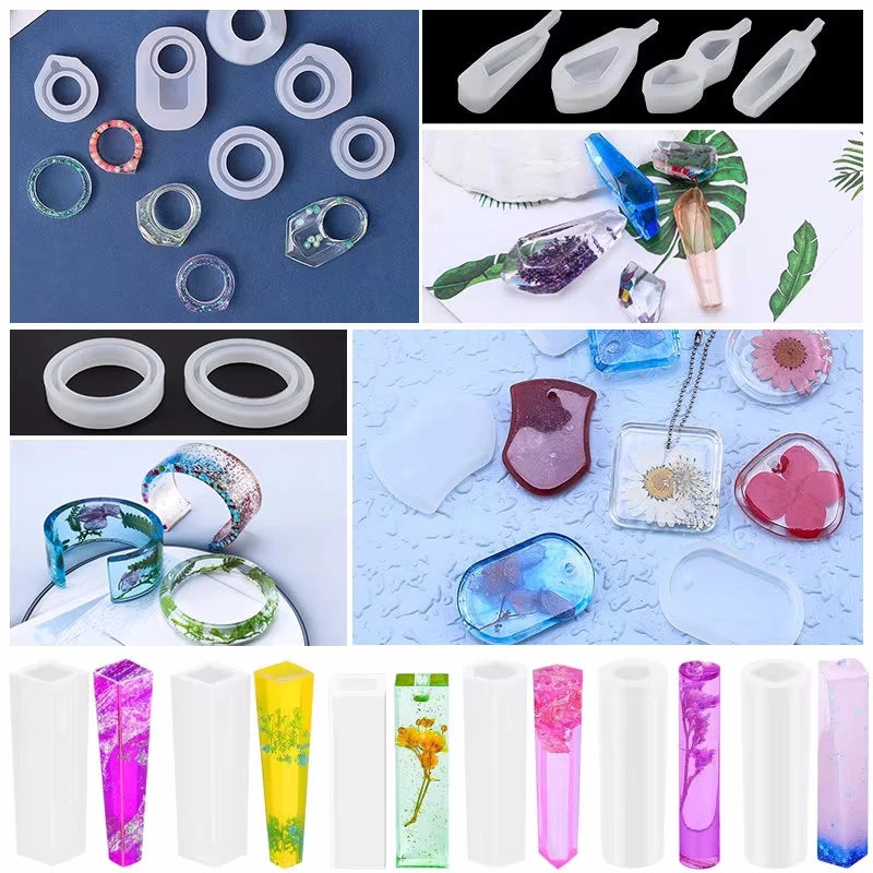 Resin Silicone Molds Jewelry Making Kit Pendant Earring Necklace Keychain