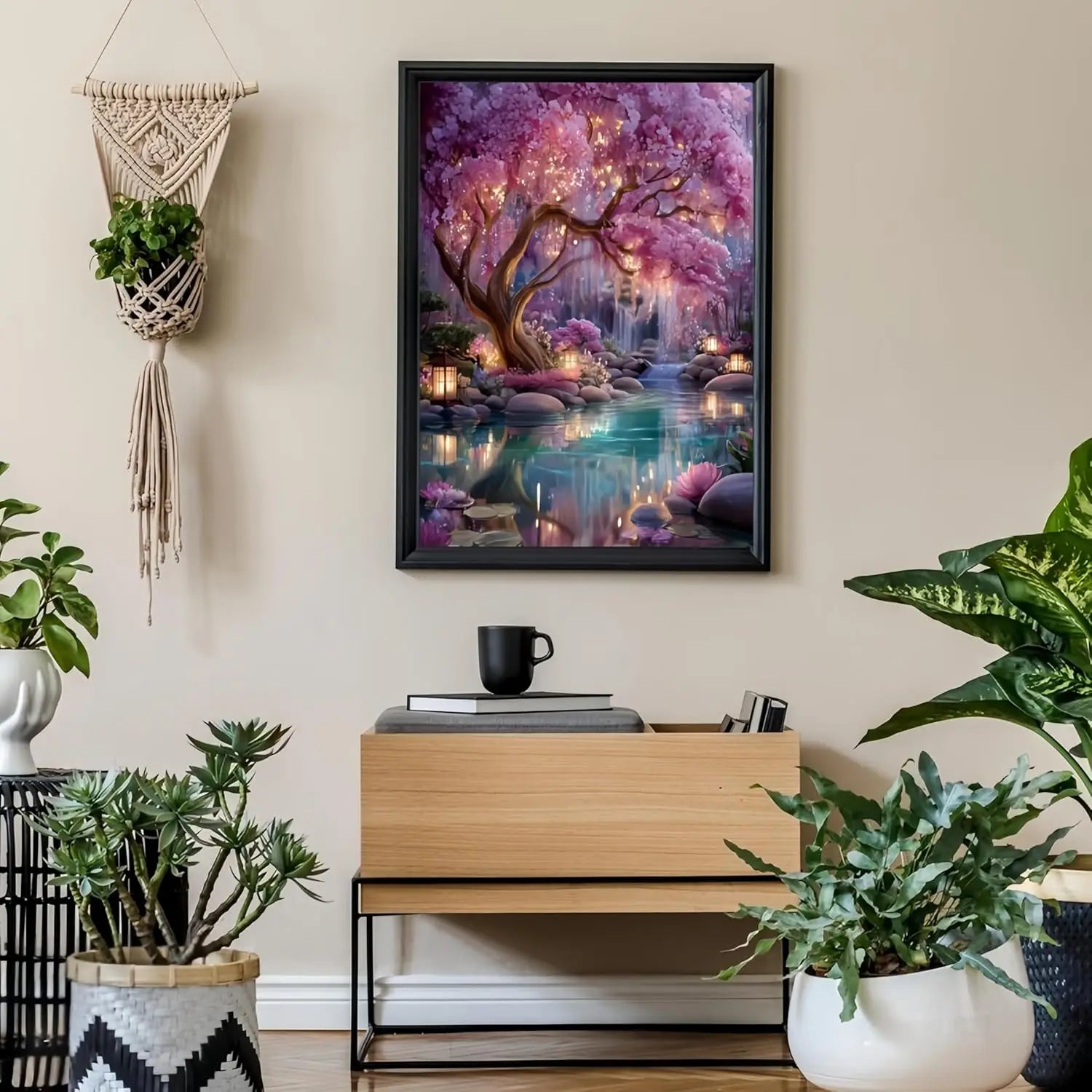 Shimmering Forest Diamond Painting Kit for Adults, 5D DIY Art with Full Round Drills, 13.8x13.8 Inch