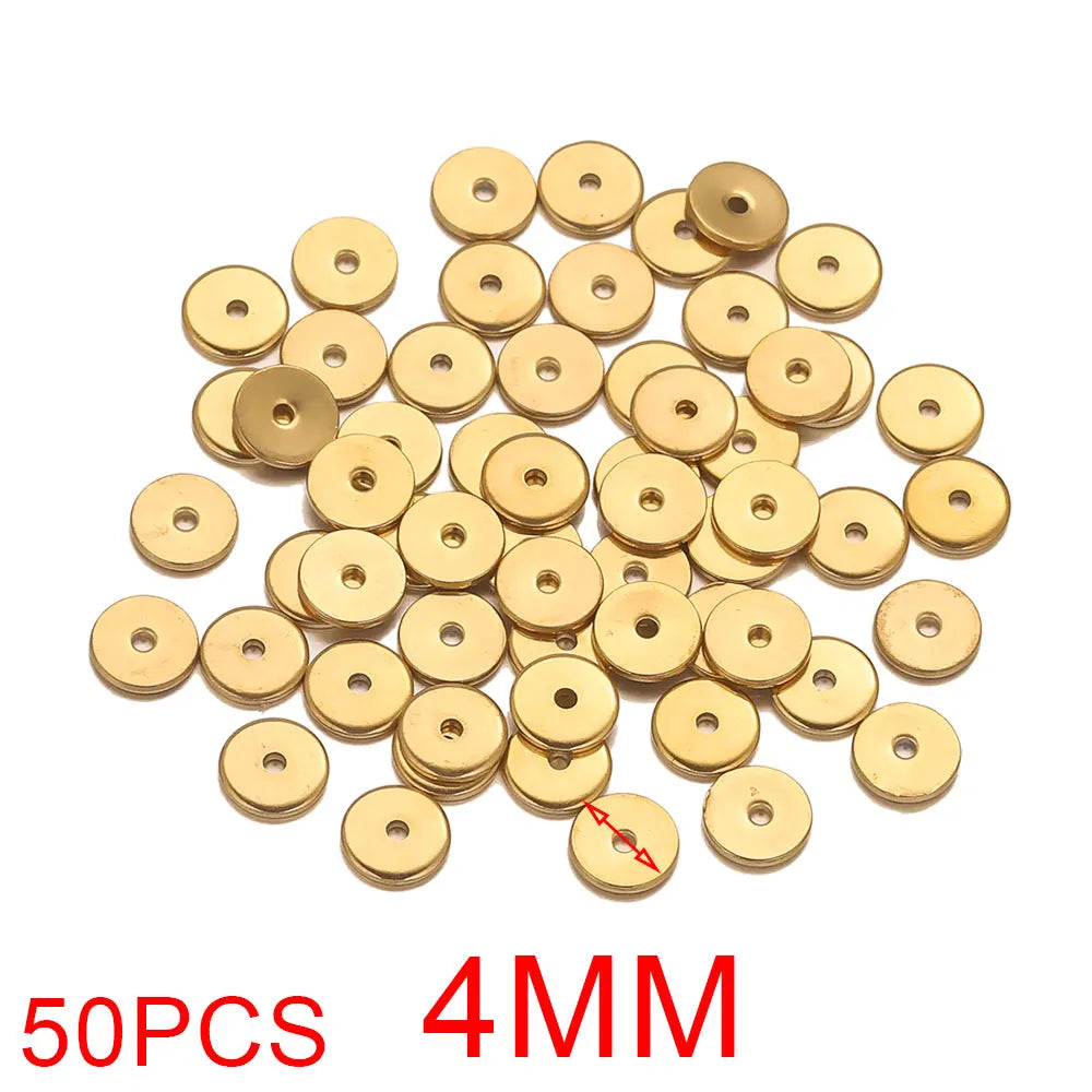 Daisy Spacer Beads Gold Plated Over Stainless Steel For Jewelry Making 50 Pieces