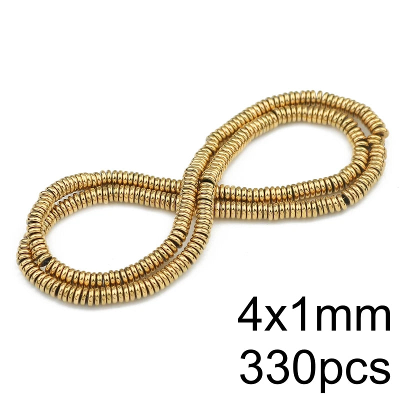 AAA+ Retention Color Natural Gold Plated Hematite  Loose Beads For Jewelry Making