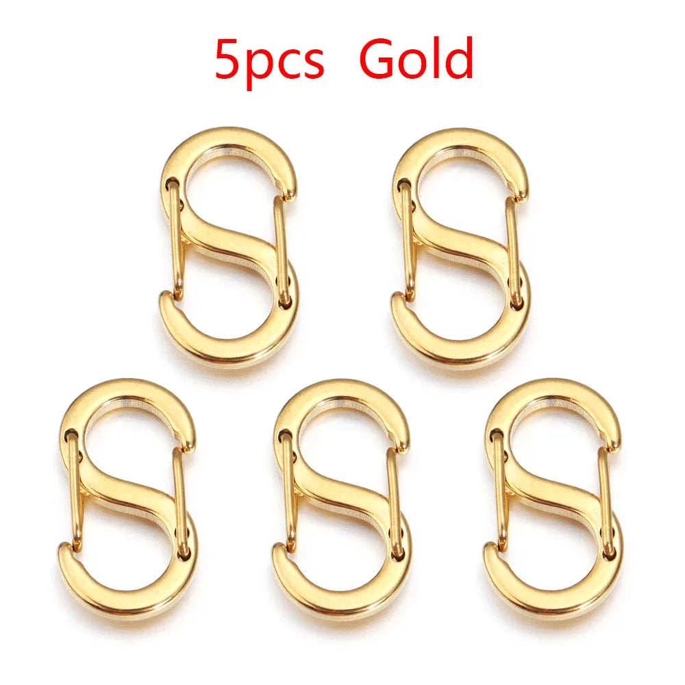 2-5pcs Gold Plated  Stainless Steel S Clasp  Connectors Necklace for  Jewelry Making