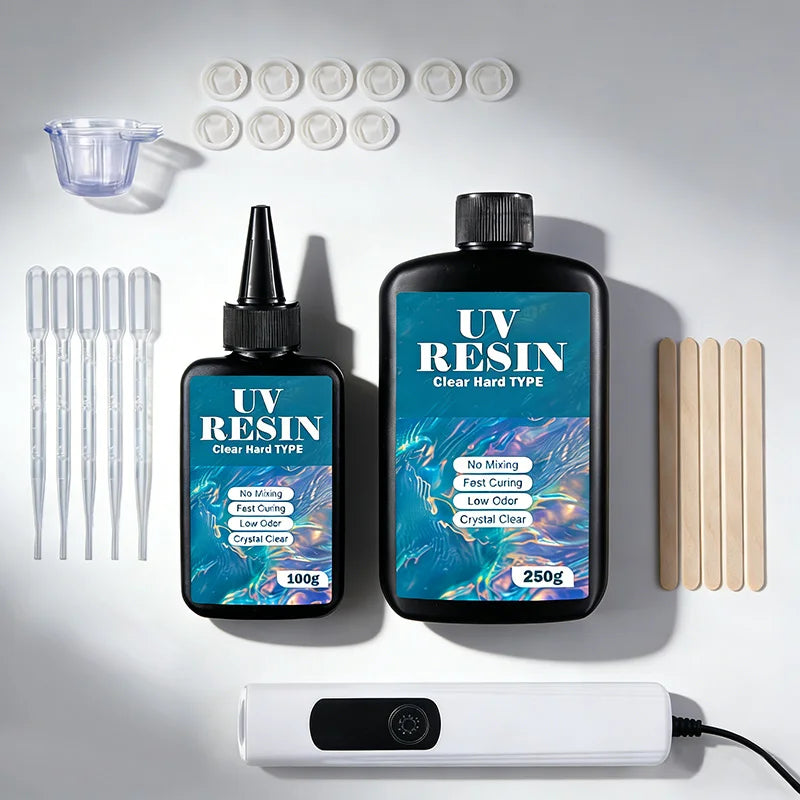 UV Resin Kit With Light Upgraded Hard Type Crystal Clear  Jewelry Making & More
