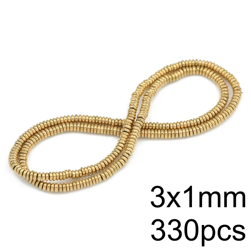AAA+ Retention Color Natural Gold Plated Hematite  Loose Beads For Jewelry Making