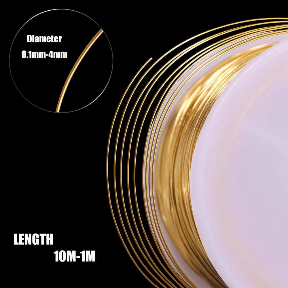 1-100m Solids Brass Wire 0.1mm 0.2mm 0.3mm 0.4mm 0.5mm 0.6mm 0.7mm 0.8mm 1mm 1.2mm 1.5mm 1.8mm 2.0mm 2.5mm 3.0mm. Can be used for Wire Wrapping in Making Jewelry