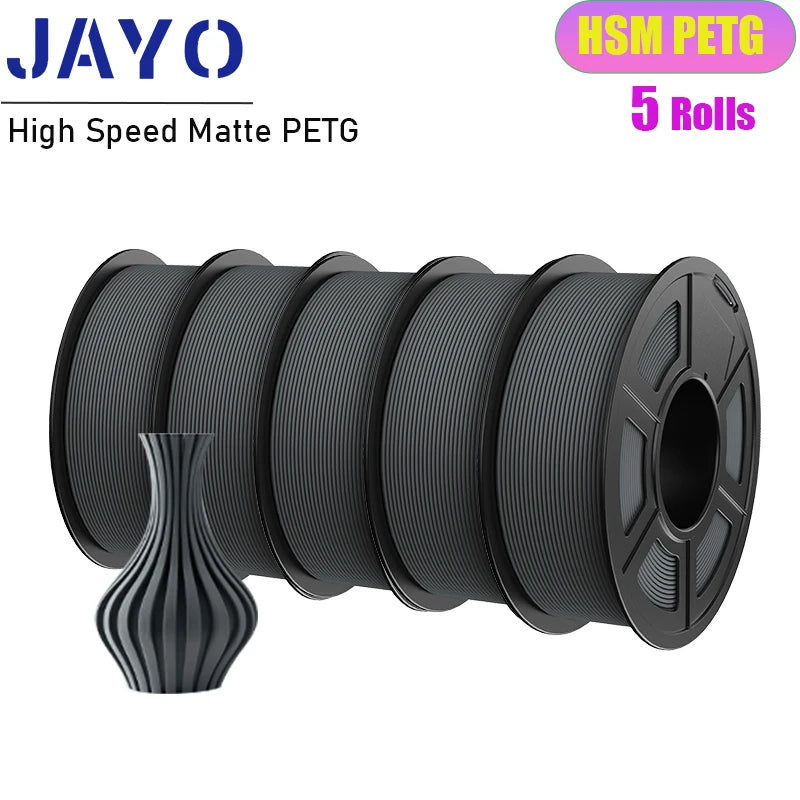 JAYO 5Rolls PLA/PLA Plus/Petg/ABS/TPU/PLA Metal/PLAYG/HS-PLA 3D Printer Filament 1.75mm FDM