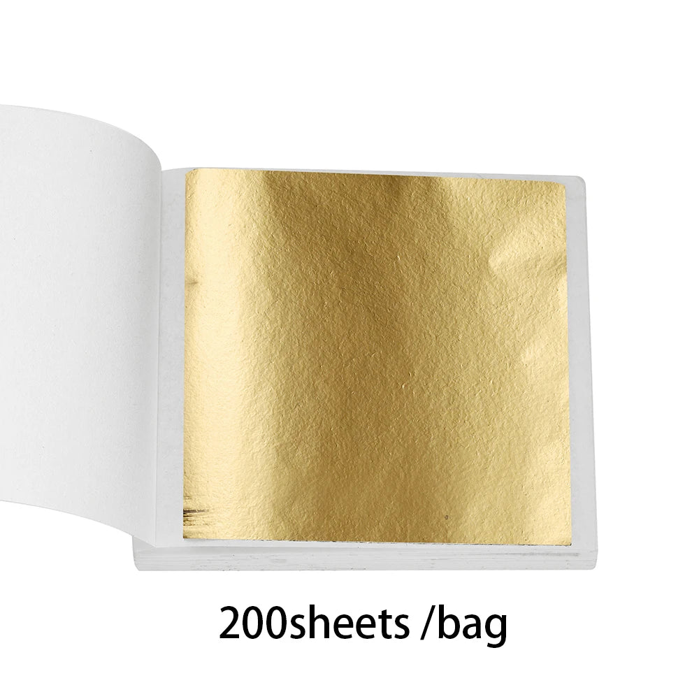 Imitation Gold Foil Paper Leaf Gilding  Use in Epoxy Resin Mold Jewelry Making 100-200sheets