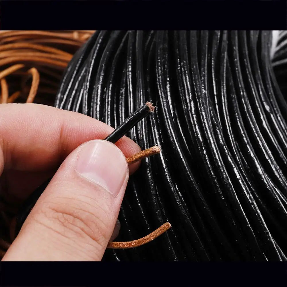 Genuine Cow Leather Round Cord For Jewelry Making 2/5 Meters/Lot 1-6mm