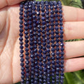 Natural Faceted Blue Sandstone Round Loose Beads for Handmade Bracelets and Jewelry 2,3,&4mm