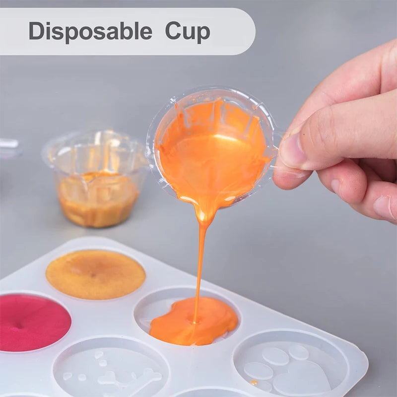 Epoxy Resin Kit Silicone Mold Tools, Mixing Cups, Droppers, Wood Sticks, Measuring Cups for Jewelry Making