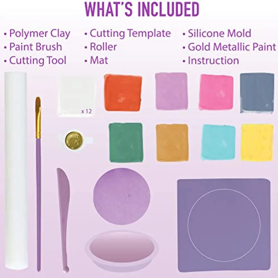 Make Your Own Clay Jewelry Bowls Polymer Clay Kit for  Ages 8-12 Years Old