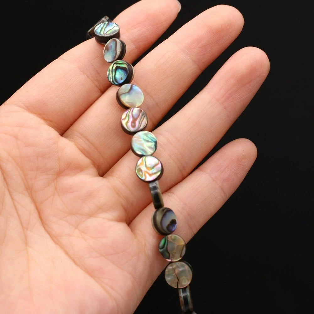 High Quality Natural Abalone Shell Beads Coin  for Making Charms Necklaces Bracelets Earrings