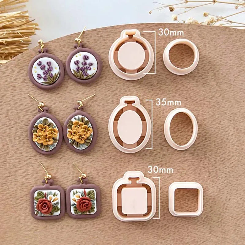 Embroidery Hoop Polymer Clay Cutters For Earring