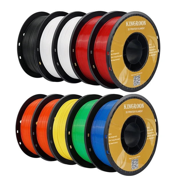 KINGROON PETG 3D Printer Filament 1.75mm 5KG 10KG Mix Color 1kg/roll   Plastic For FDM