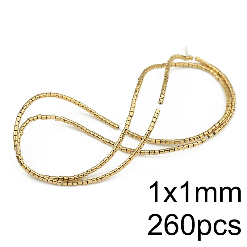 AAA+ Retention Color Natural Gold Plated Hematite  Loose Beads For Jewelry Making