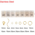 Stainless Steel Lobster Clasps Open Jump Rings Crimp Beads Caps For  Bracelet Necklace  Jewelry Findings Set