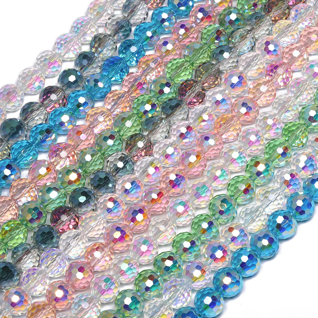 Vibrant Austrian Crystal Glass Beads 6-10mm Faceted Round  for Jewelry Making 30-50pcs