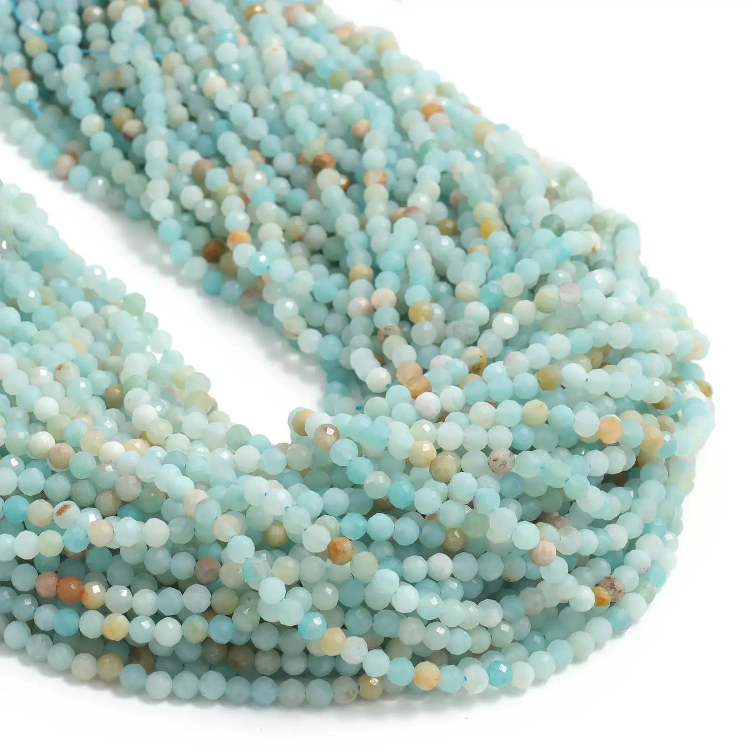 2, 3, 4mm Faceted Tiny Beads Natural Stone  Aquamarine Lapis Lazuli Tourmaline Amethyst  & More
 for Jewelry Making
