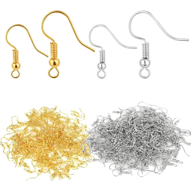 Earring Findings Stainless Steel Hypoallergenic Earring  Hooks 100/200pcs