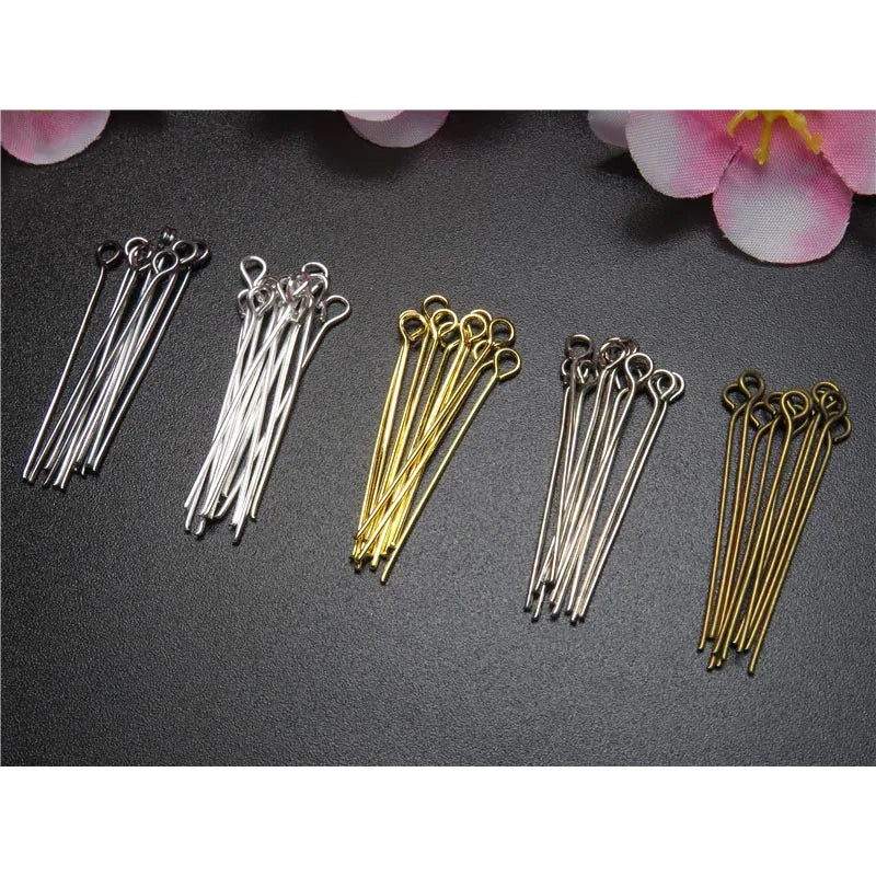Eye & Head Pin Gold Plated Ball Head Pins for Jewelry  Making 100-200 Pieces