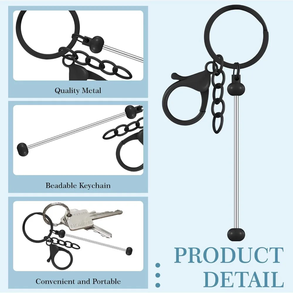 Beadable Keychains  Blank  Metal  12 Pcs