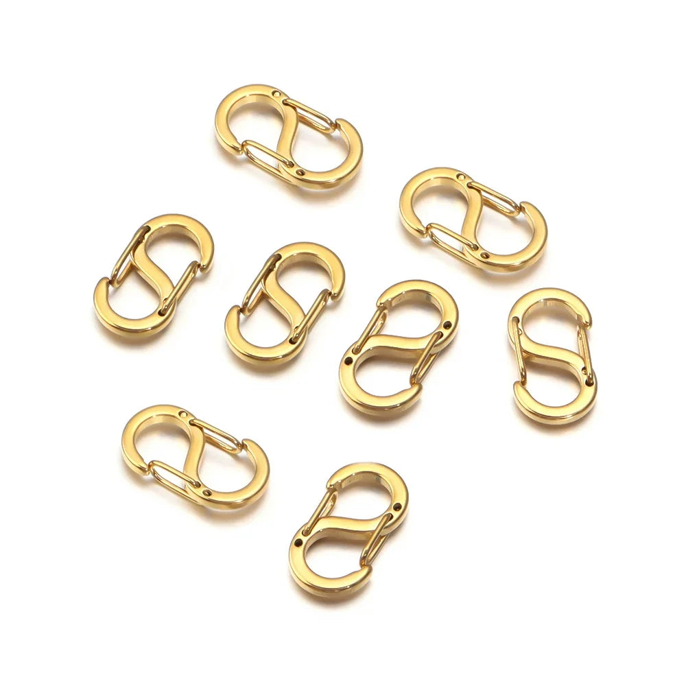 2-5pcs Gold Plated  Stainless Steel S Clasp  Connectors Necklace for  Jewelry Making