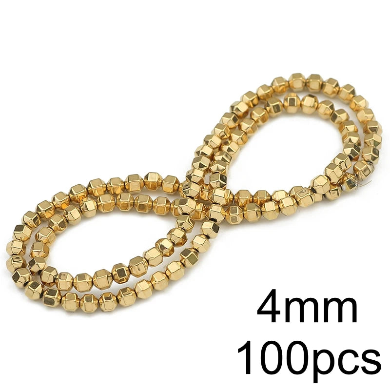 AAA+ Retention Color Natural Gold Plated Hematite  Loose Beads For Jewelry Making