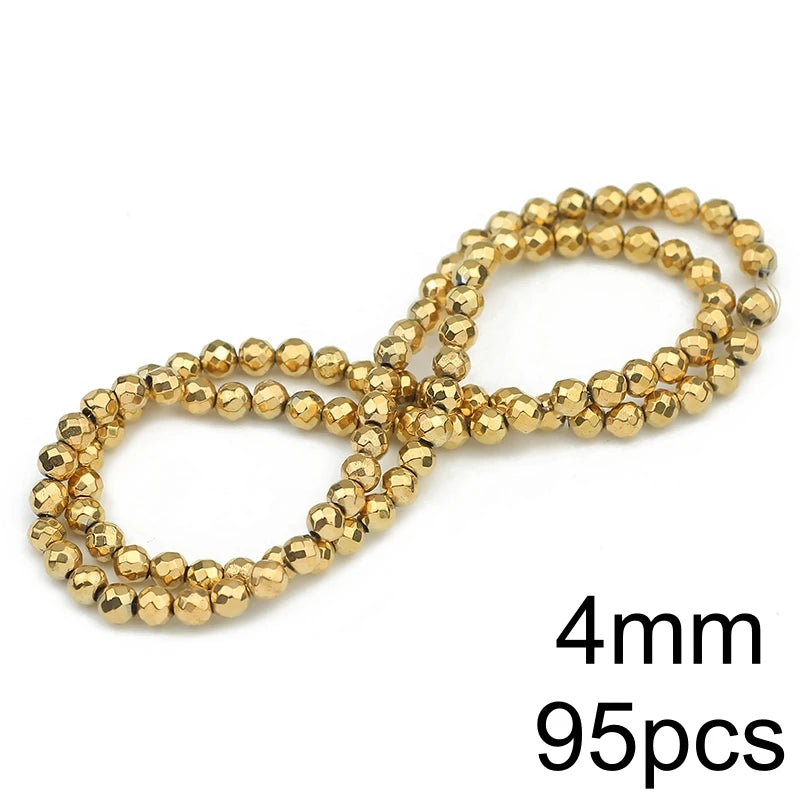 AAA+ Retention Color Natural Gold Plated Hematite  Loose Beads For Jewelry Making