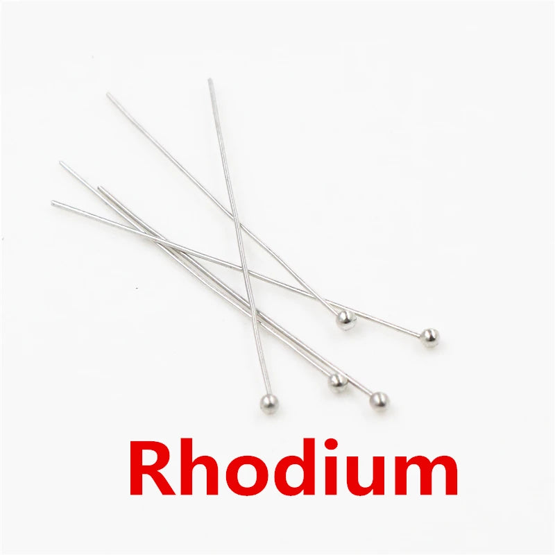 Rhodium. Gold, Silver & Bronze Color Metal Ball Head Pins For Jewelry Making Findings  0.5mm  200 Pieces 16 20 25 30 40 45 50mm
