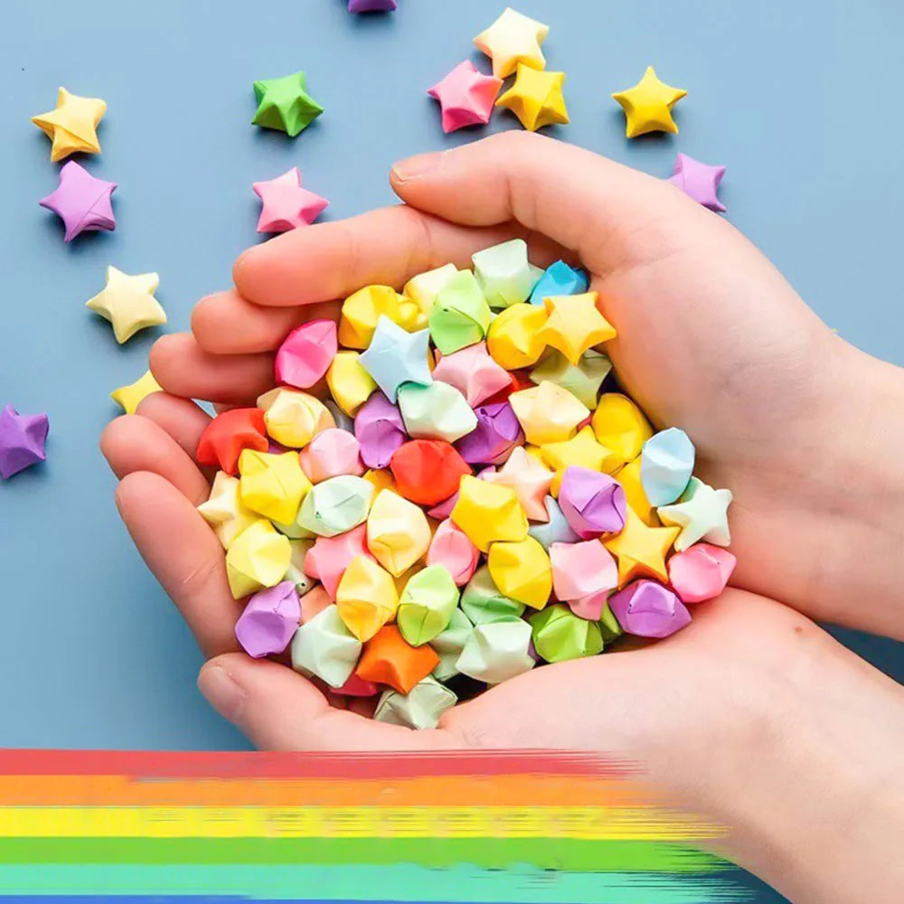 Rainbow Gradient Double Sided Origami Paper Stars