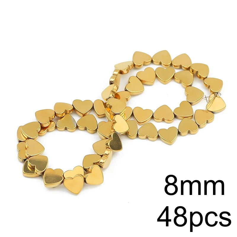 AAA+ Retention Color Natural Gold Plated Hematite  Loose Beads For Jewelry Making