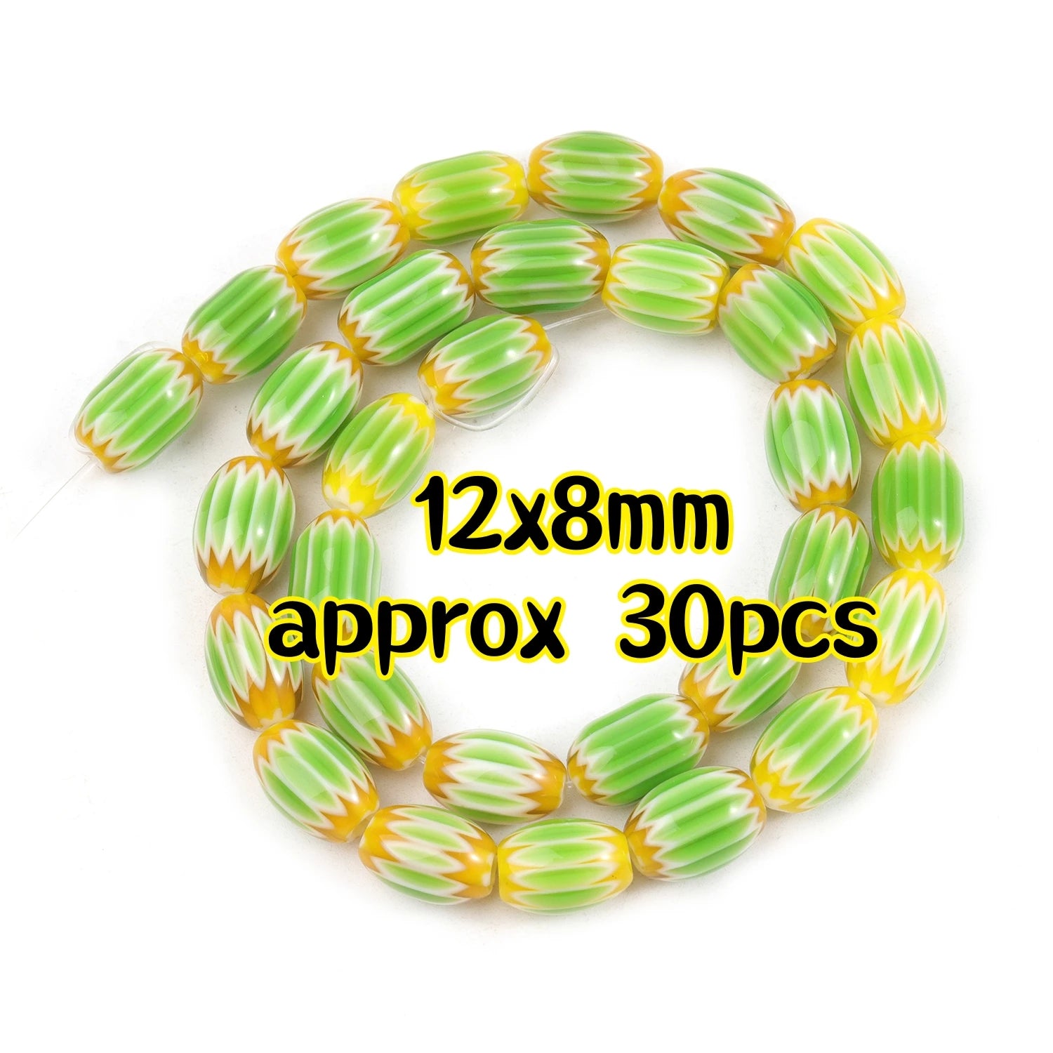 Multicolored Murano Glass Beads with Floral Dots in Various Types & Sizes, Oval and Round Loose Beads for Jewelry Making