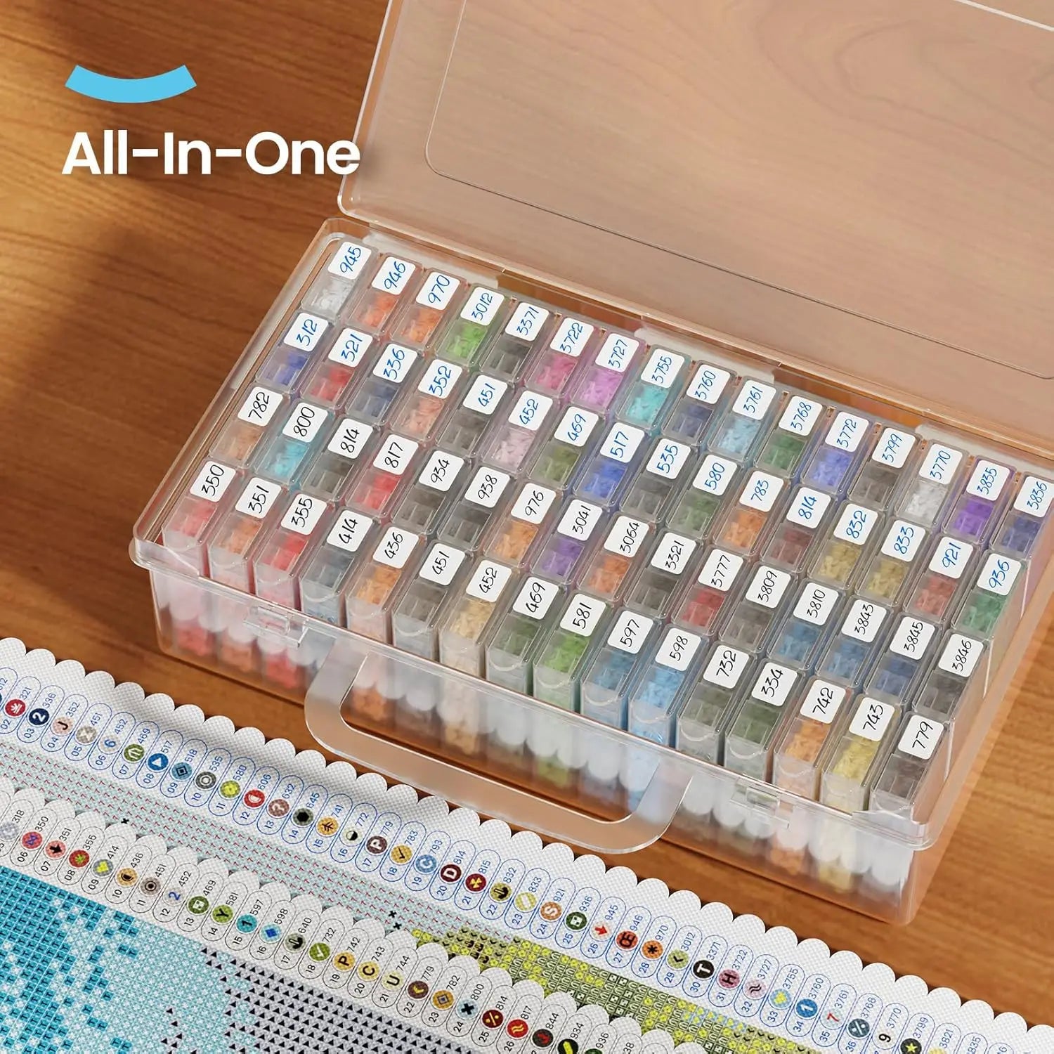 Diamond Art Storage with Labels,  Organizer for Craft Accessories 64 Containers