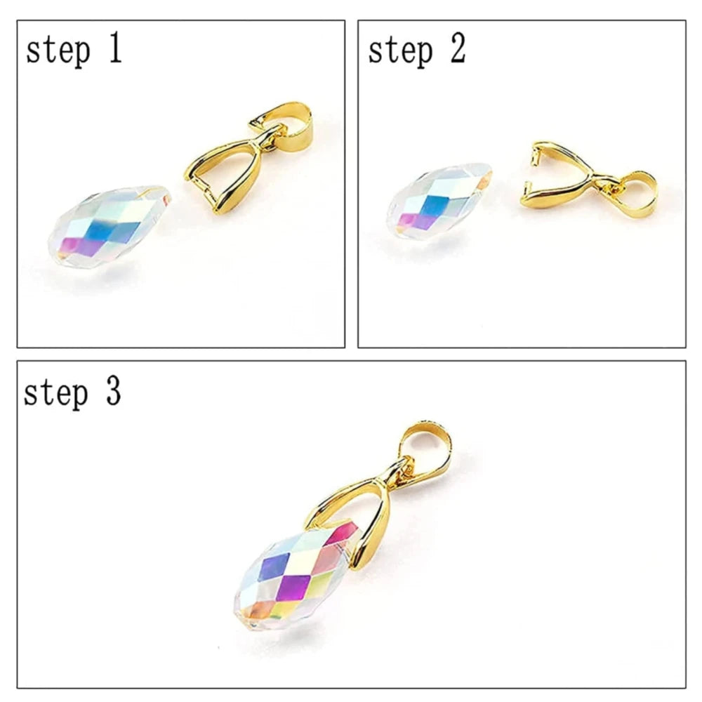 Stainless Steel Pendant Pinch  Bail  Necklace Pendants Jewelry Making 10/20pcs