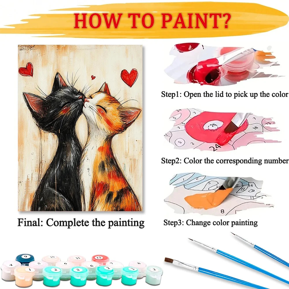 Cat Art Paint By Numbers Kit