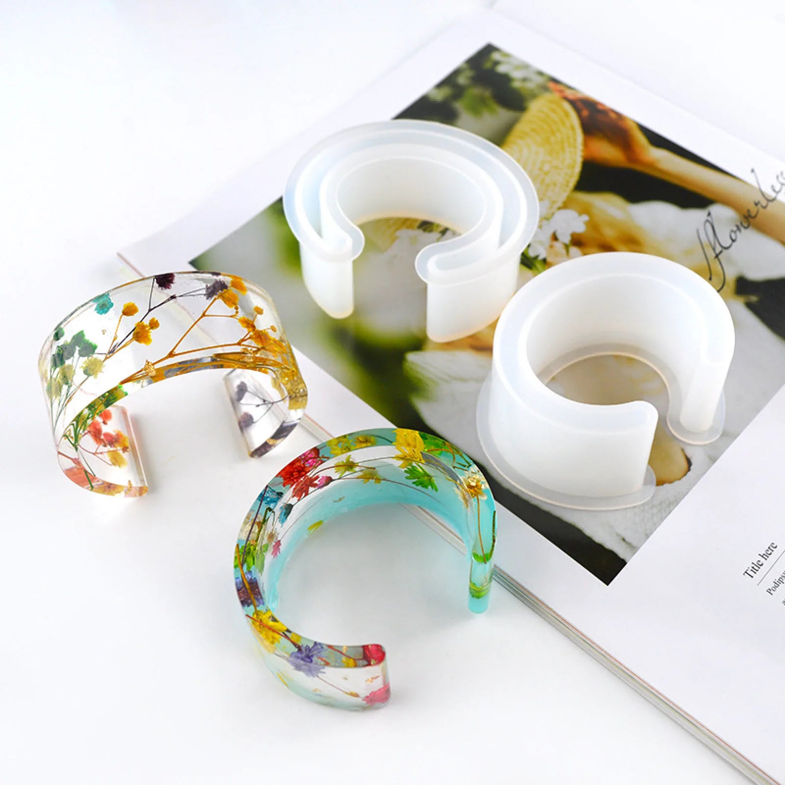 1Pc Resin Silicone Bangle Mold Open Cuff Jewelry Making