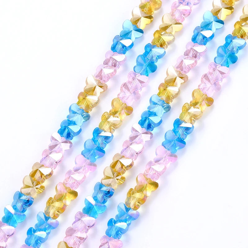 Colorful Crystal Butterfly Beads for Bracelets, Necklaces, Earring, 8x10mm