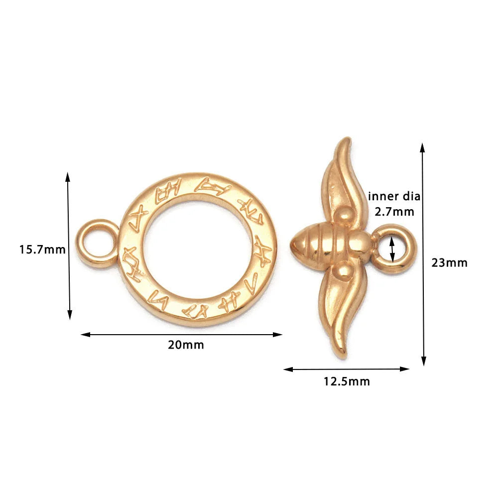 Stainless Steel Toggle Clasps 4 Sets