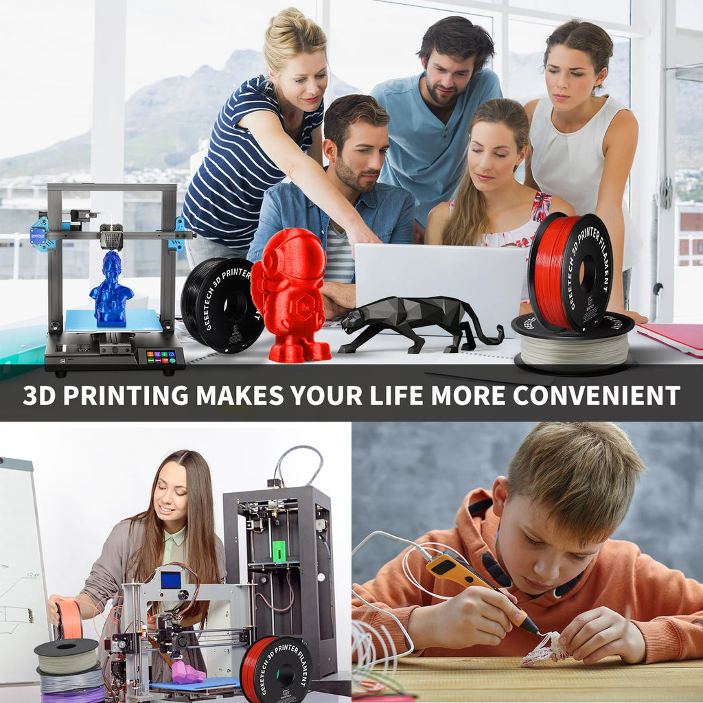 Geeetech  ABS+ 3D Filament 1.75mm 1KG plastic,  Tangle-Free, Non-Toxic, Vacuum Packaging White & Orange