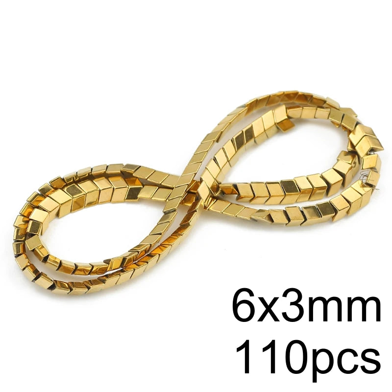 AAA+ Retention Color Natural Gold Plated Hematite  Loose Beads For Jewelry Making