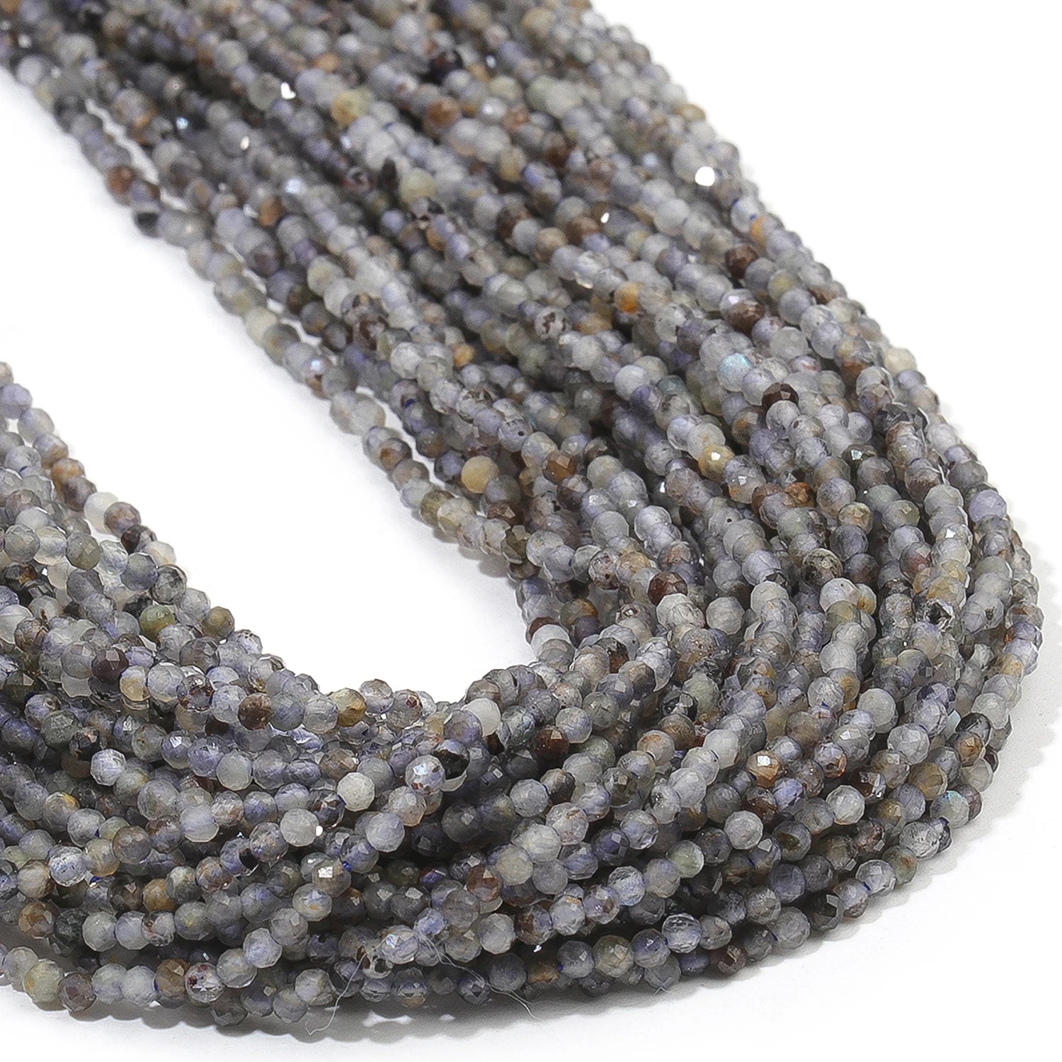 2, 3, 4mm Faceted Tiny Beads Natural Stone  Aquamarine Lapis Lazuli Tourmaline Amethyst  & More
 for Jewelry Making