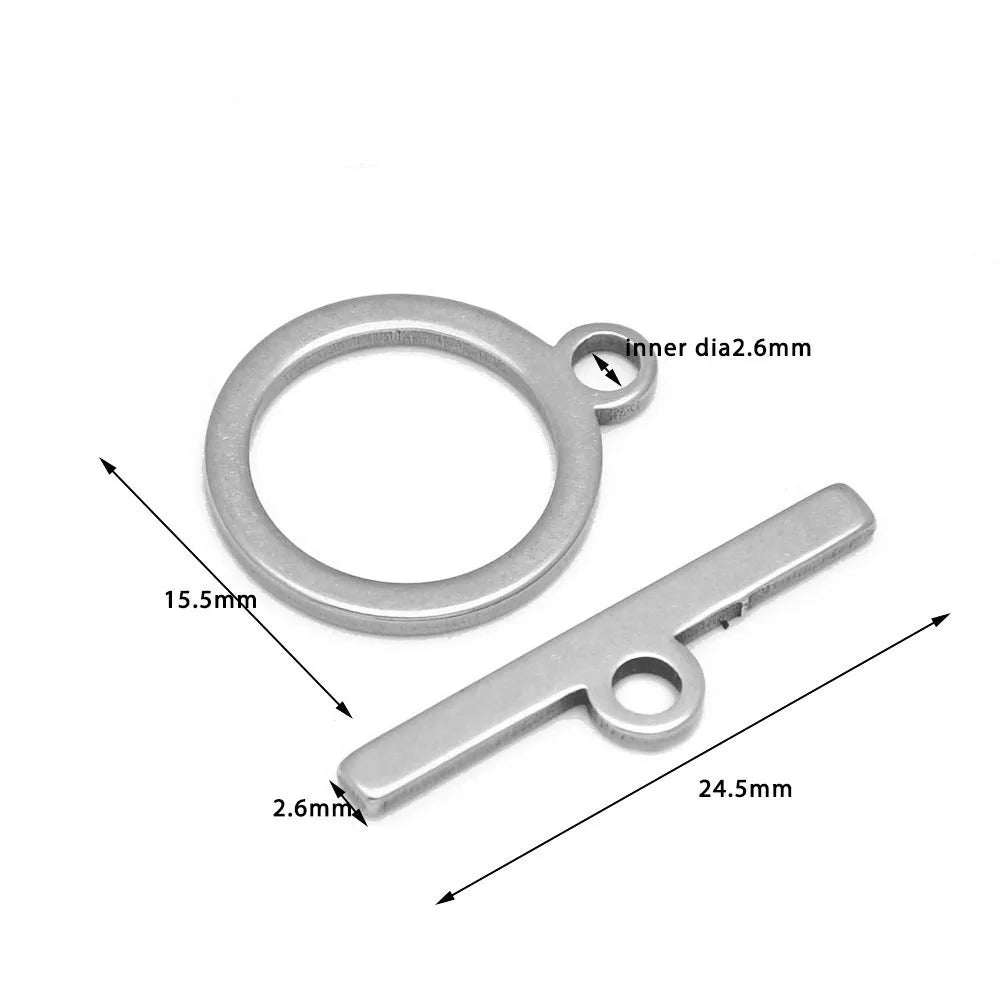 Stainless Steel Toggle Clasps 4 Sets