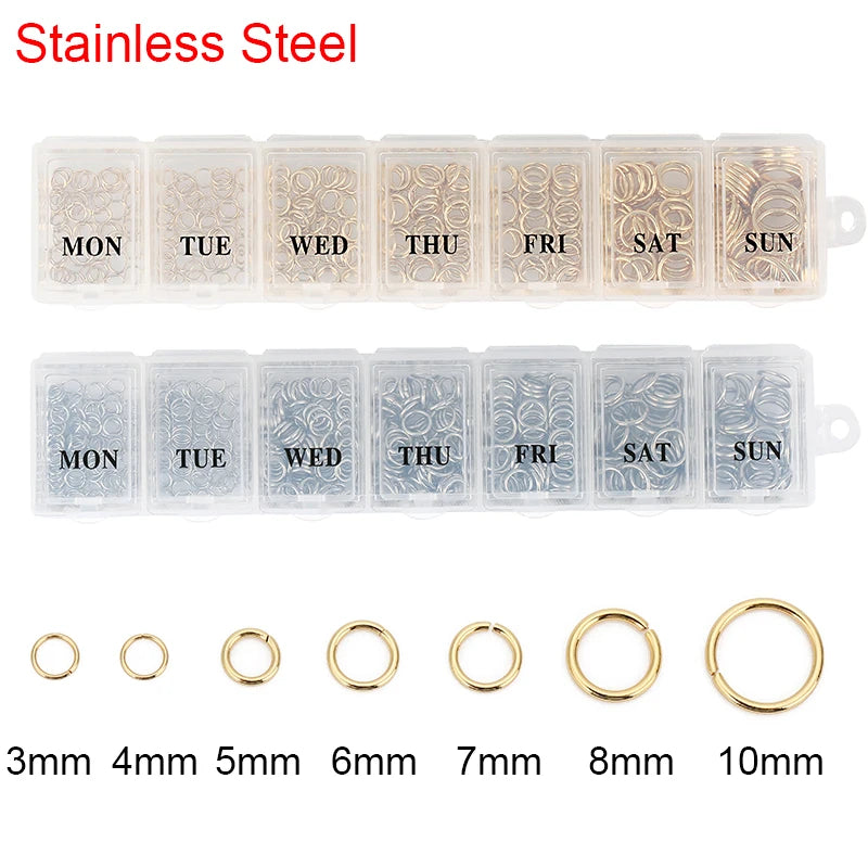 Stainless Steel Lobster Clasps Open Jump Rings Crimp Beads Caps For  Bracelet Necklace  Jewelry Findings Set