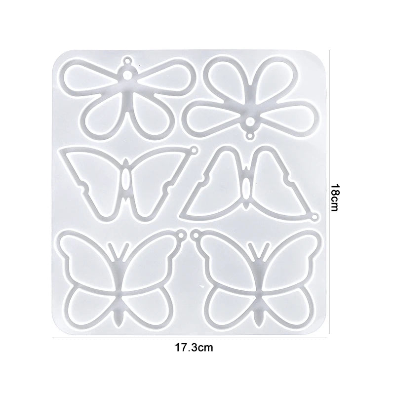 Butterfly Pendant Epoxy Resin Mold Earring Casting Silicone Mould for DIY Keychain Necklace Craft Jewelry Making Supplies