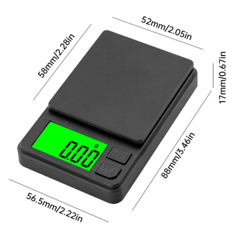 Precision Pocket Scale 1000g X 0.01g - Digital Gram,  Jewelry Findings Grams, Mailing Packages Ounces Scale with Backlit LCD - Mini Scale for Travel